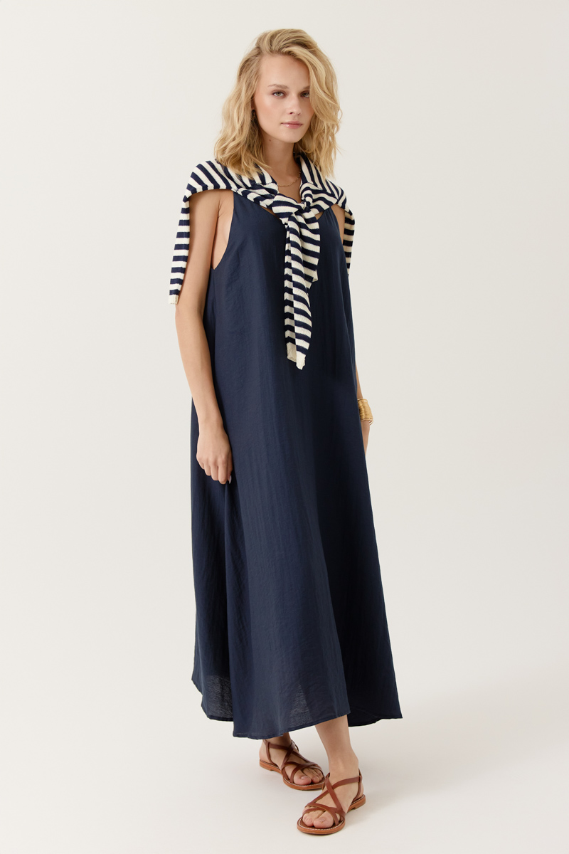 VESTIDO LARGO BROOKE COLOR AZUL MARINO